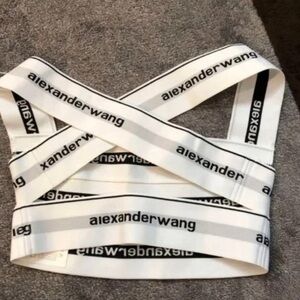 Alexander Wang Black and White Sleeveless Bustier Tank Top